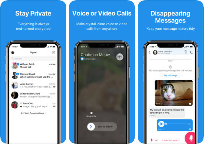 signal private messenger imessage alternative iphone app screenshot Signal Private Messenger iMessage Alternative iPhone App Screenshot