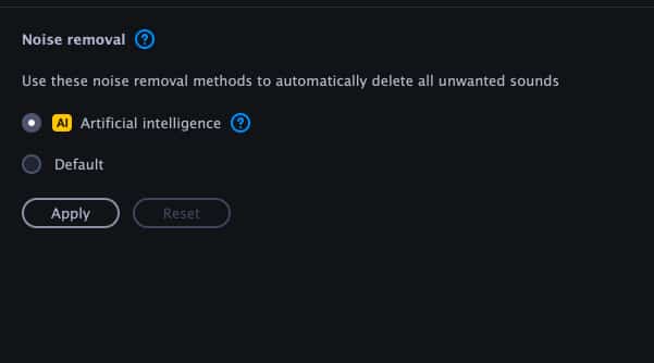 02 ai noise removal feature in movavi video editor 02-AI Noise Removal feature in Movavi Video Editor