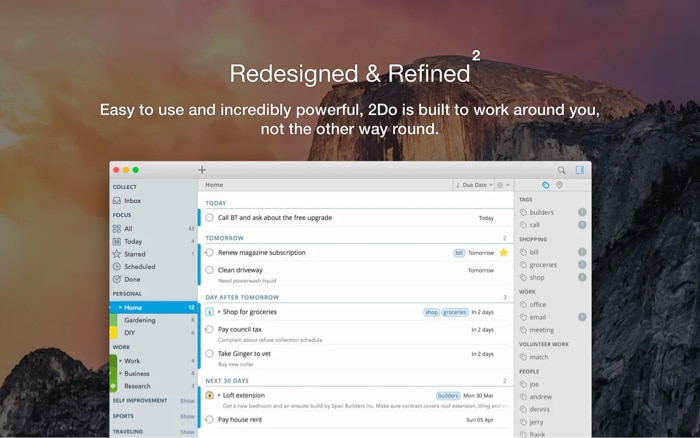 2Do task management app for Mac