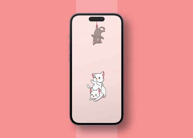 Cats and mouse iphone dynamic island wallpaper in 4k Cats and Mouse iPhone Dynamic Island Wallpaper in 4K