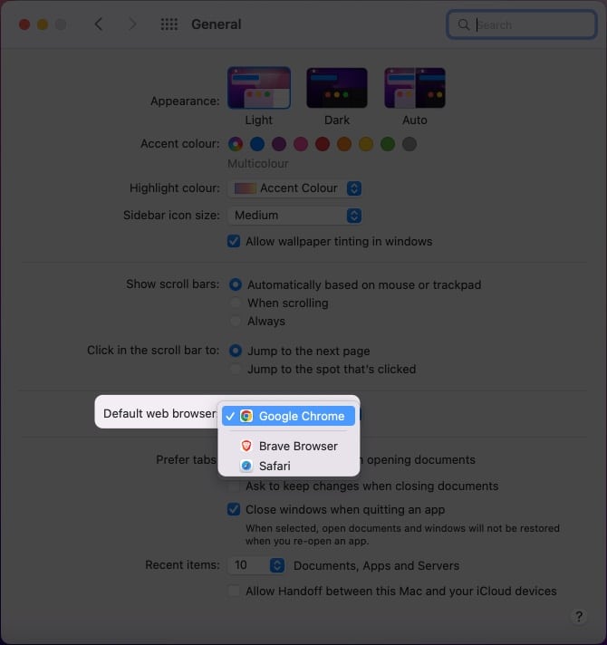 change default browser on macOS Monterey