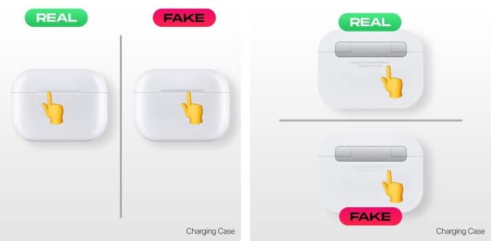 Check wireless charging case to spot difference between real and fake airpods pro Check wireless charging case to spot difference between real and fake AirPods Pro