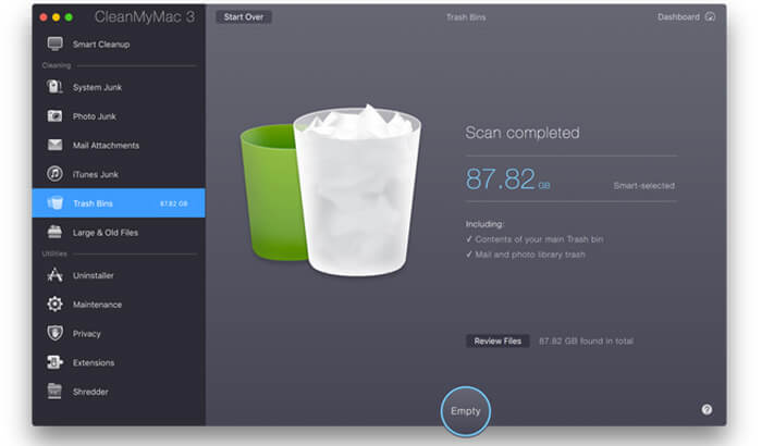 Cleanmymac mac cleaner software screenshot CleanMyMac Mac Cleaner Software Screenshot