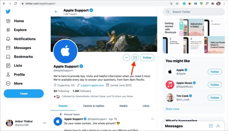 Contact apple support by sending twitter dm 800x461 1 Contact Apple Support by sending Twitter DM