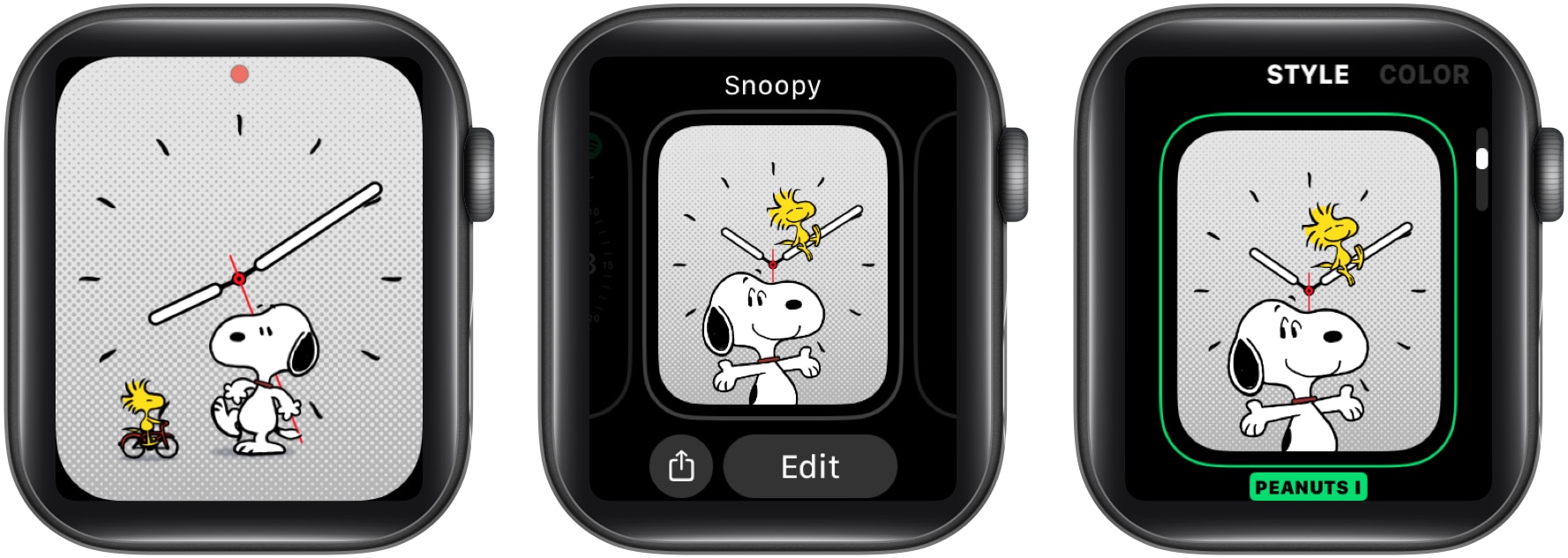 Customize Snoopy Watch Face using Apple Watch