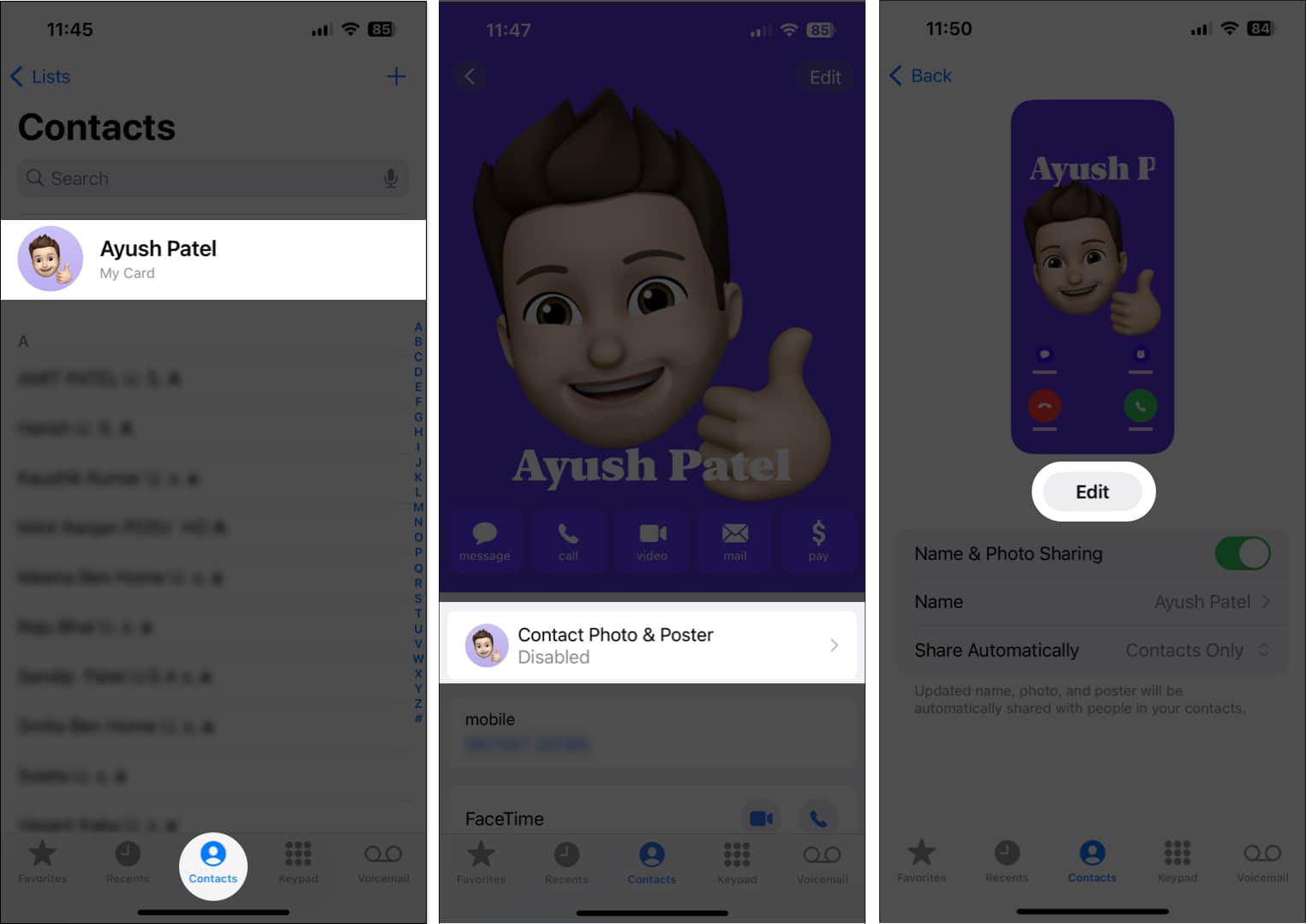 Edit the Contact Photo and Poster in iPhone Phone app