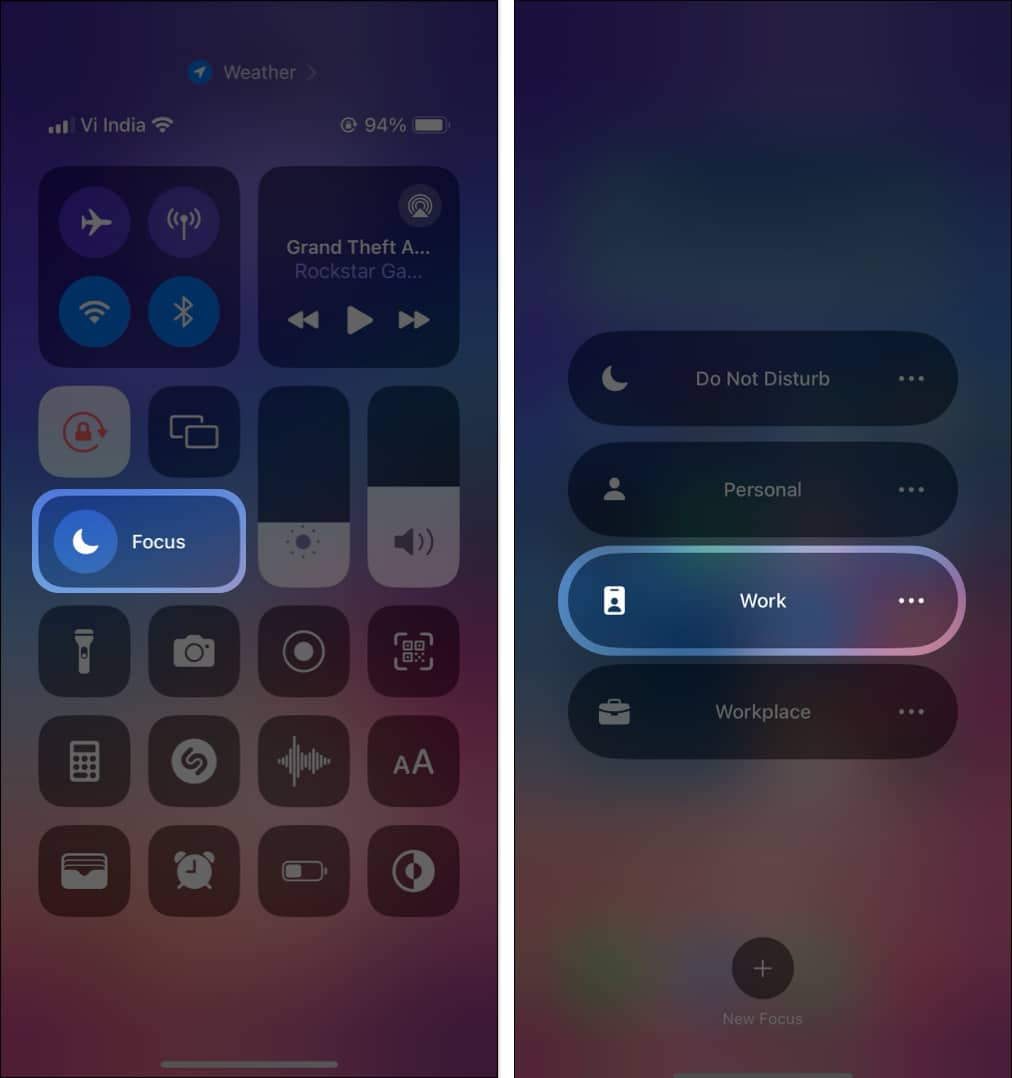 enabling Focus Mode on iPhone