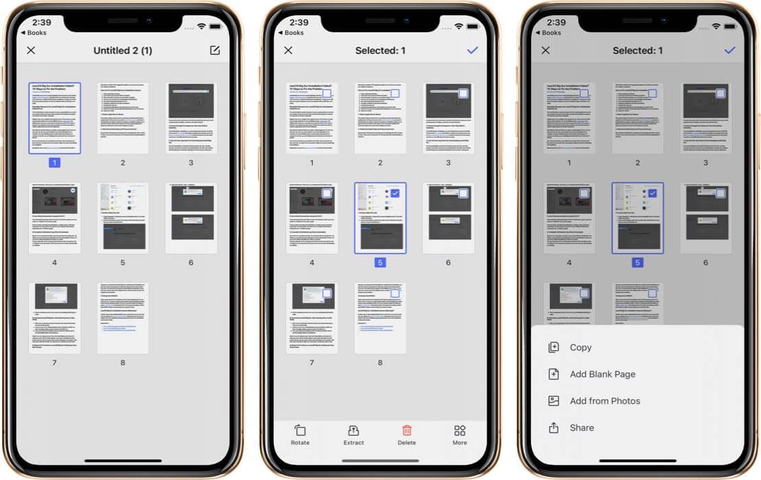 Extract Select Pages from PDF Using PDFelement Pro App on iPhone