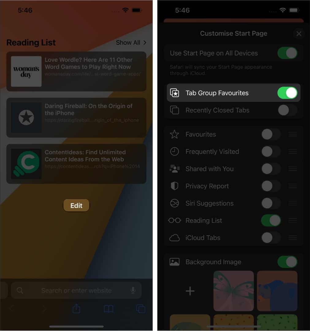 Favorite tab groups Create favorites in Safari tab groups on iPhone