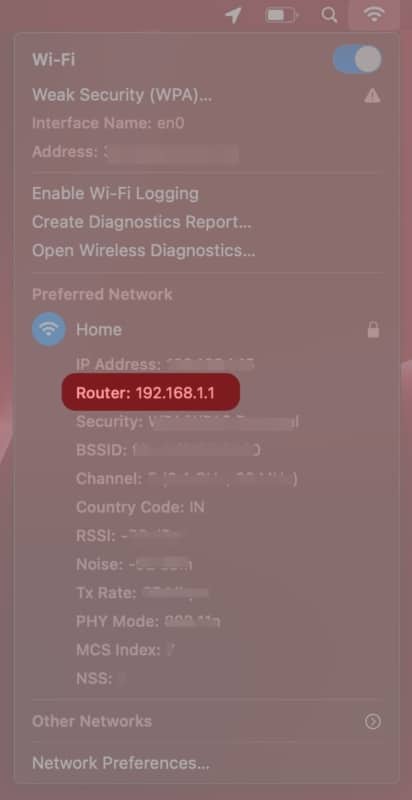 Find macs router ip address using wi fi menu 412x800 1 Find Mac's router IP address using Wi-Fi menu