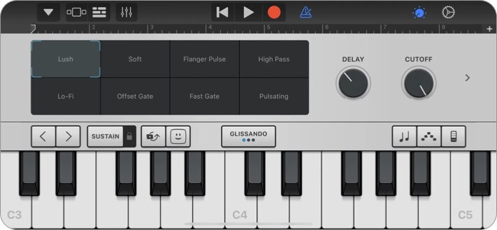 Garageband iphone and ipad music editor app screenshot GarageBand iPhone and iPad Music Editor App Screenshot