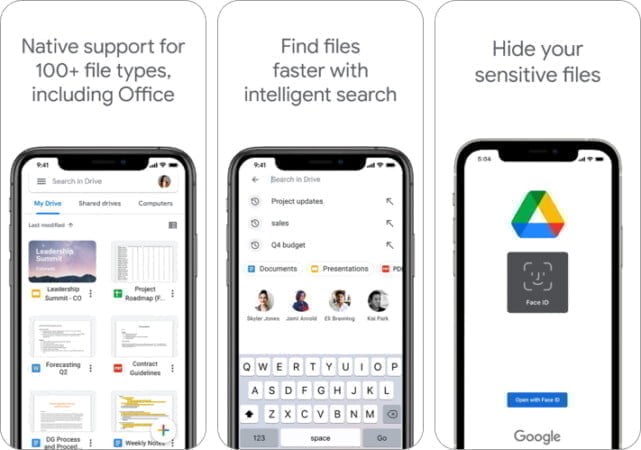 Google Drive cloud storage app for iPhone