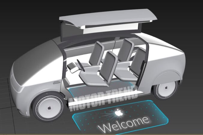 Gull wing door of apple car 677x450 1 Gull Wing door of Apple Car