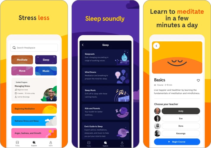 Headspace iphone mental health app Headspace iPhone mental health app