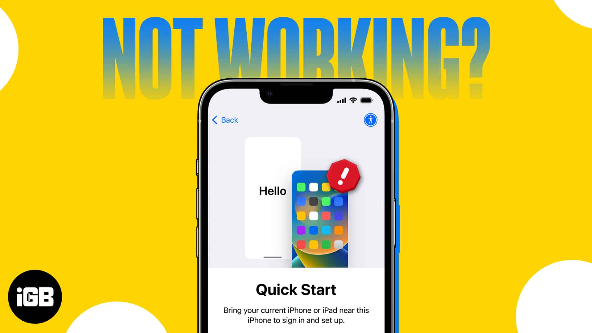 How to fix quick start not working on iphone