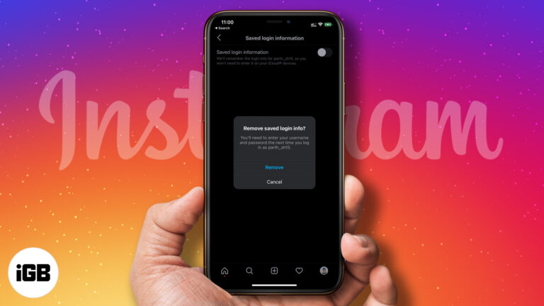 How to remove instagram remembered accounts