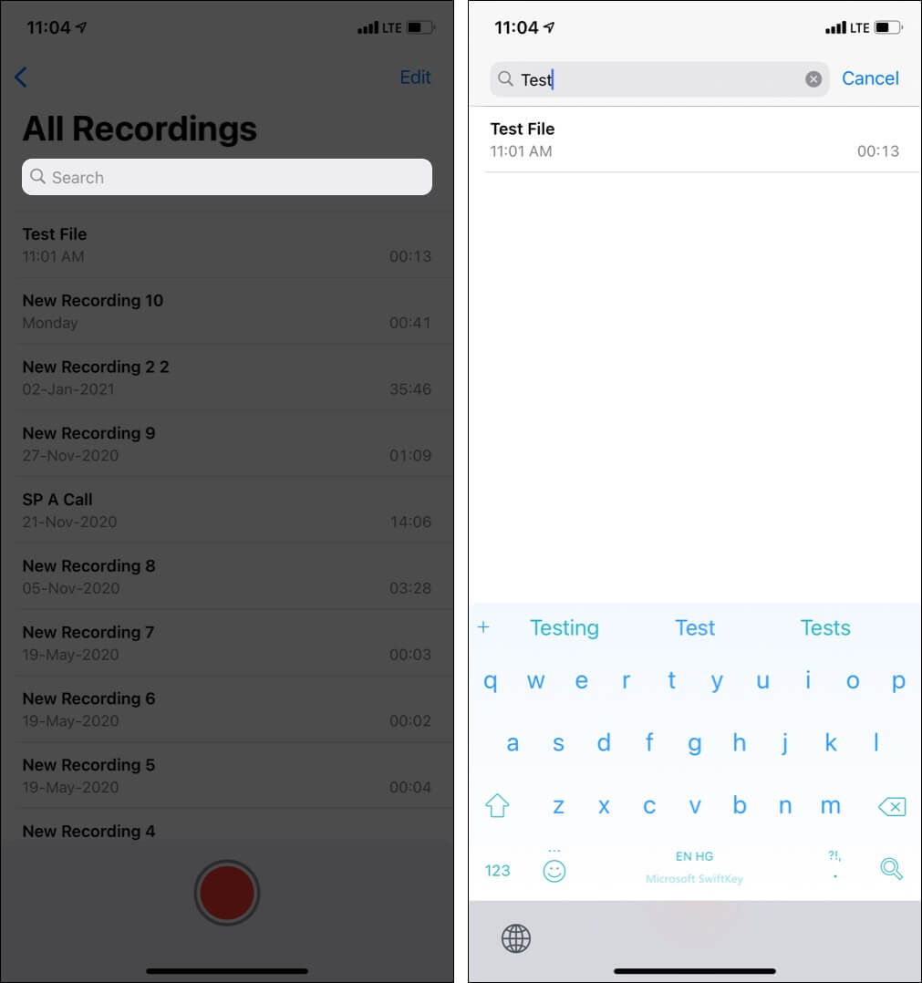 How to search for a recording 1 How to search for a recording