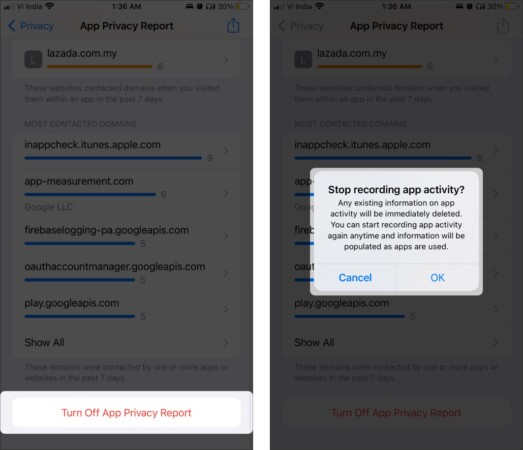 How to turn off app privacy report 523x450 1 How to turn off App Privacy Report