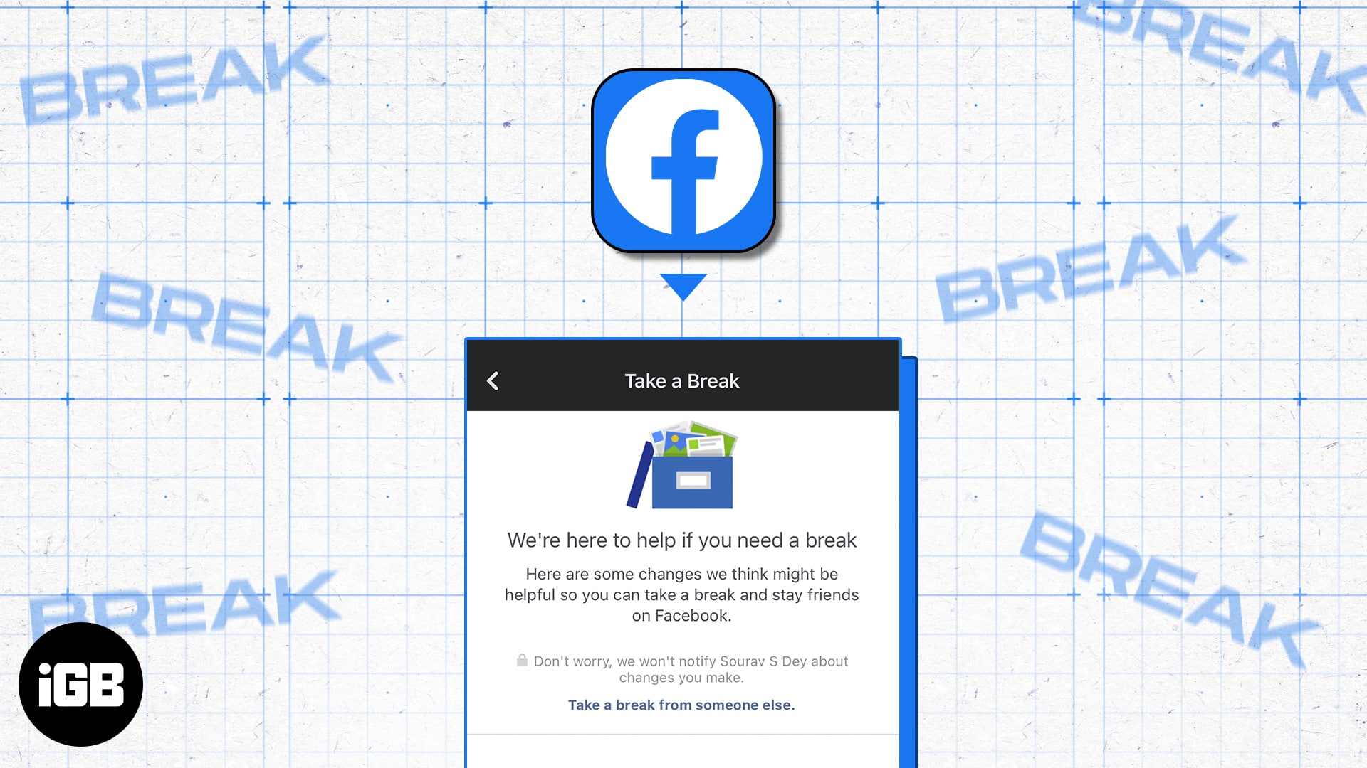 How to use take a break feature on facebook