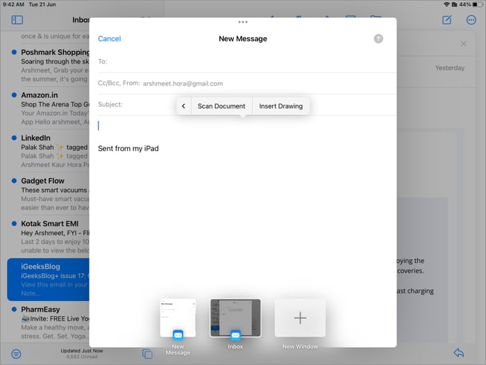 Insert a drawing into the email with apple pencil Insert a drawing into the email with Apple Pencil