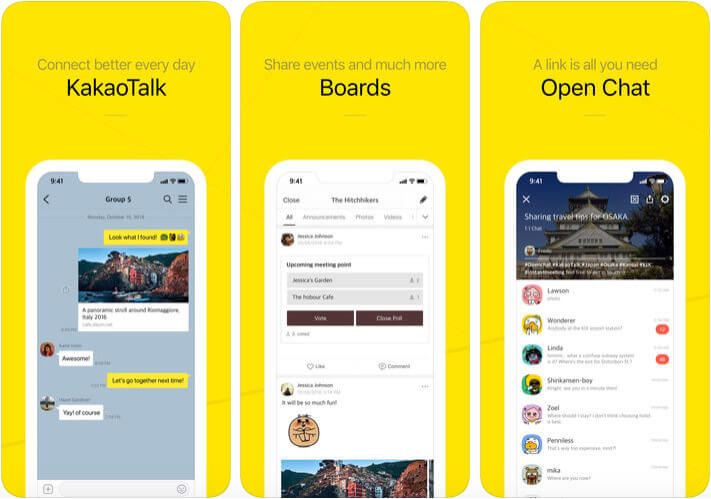 Kakaotalk messenger iphone and ipad app screenshot KakaoTalk Messenger iPhone and iPad App Screenshot
