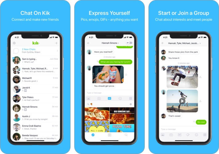 Kik imessage alternative iphone app screenshot Kik iMessage Alternative iPhone app screenshot