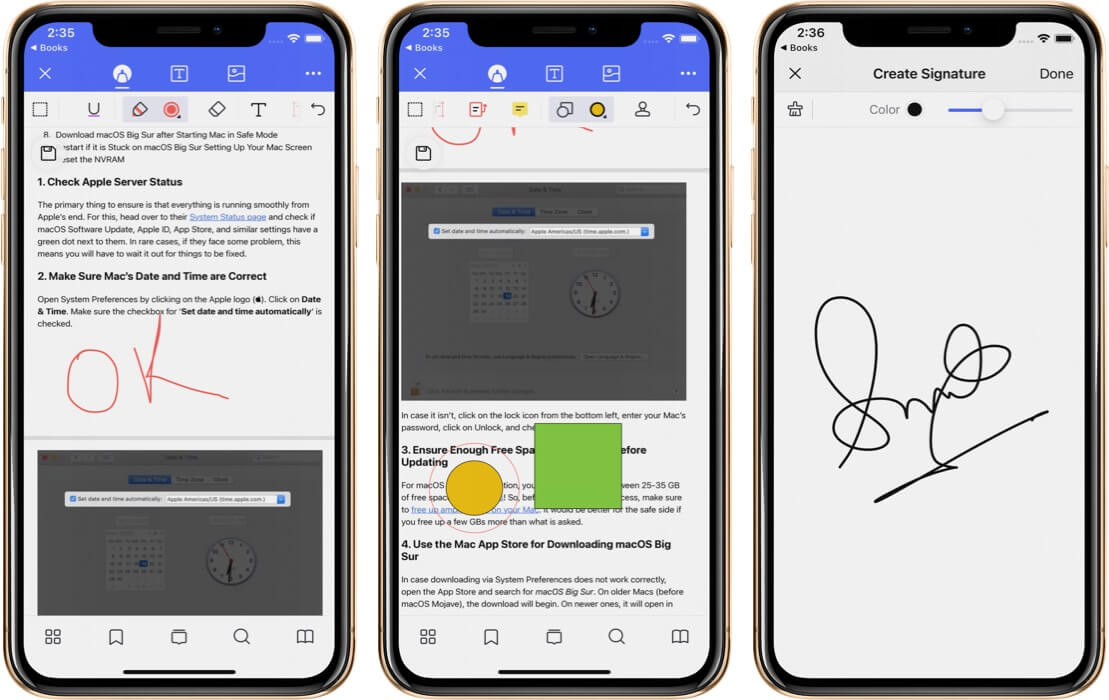 Make Shape Scribble and Sign on PDF in PDFelement Pro App
