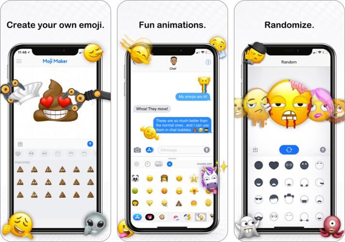 Moji maker iphone and ipad emoji app screenshot Moji Maker iPhone and iPad Emoji App Screenshot