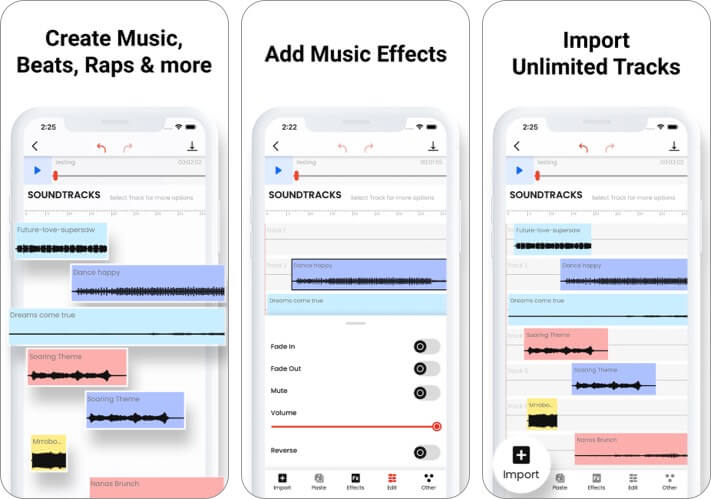 Music editor beat song maker iphone and ipad app screenshot Music Editor: Beat Song Maker iPhone and iPad App Screenshot