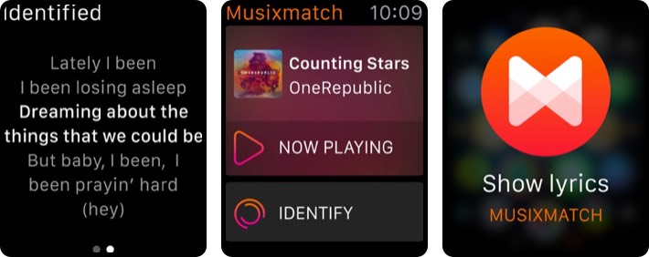Musixmatch lyrics finder apple watch app screenshot musixmatch lyrics finder apple watch app screenshot
