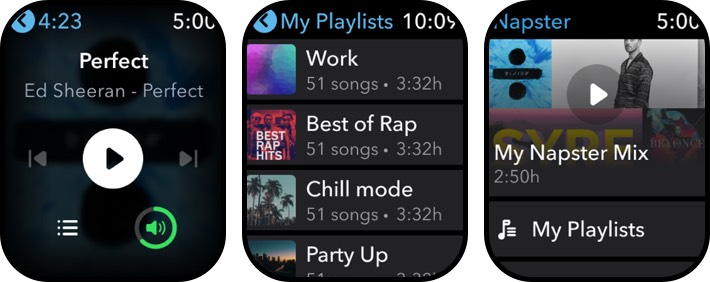 Napster apple watch music app screenshot napster apple watch music app screenshot