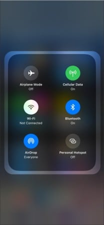 Network settings in control center on iphone 208x450 1 Network Settings in Control Center on iPhone