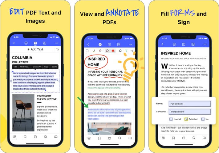 Pdf element pro pdf editor iphone and ipad app screenshot PDF-element Pro PDF Editor iPhone and iPad App Screenshot