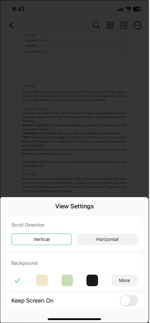 Pdf view features of swiftdoo ios app PDF view features of SwiftDoo iOS app