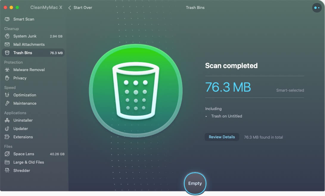 Remove all trashes and empty mac s bin with just one click using cleanmymac x Remove all trashes and empty mac's bin with just one click using CleanMyMac X