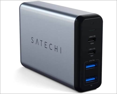 Satechi 75w dual type c pd travel charger adapter with 2 usb c pd Satechi 75W Dual Type C PD Travel Charger Adapter with 2 USB C PD