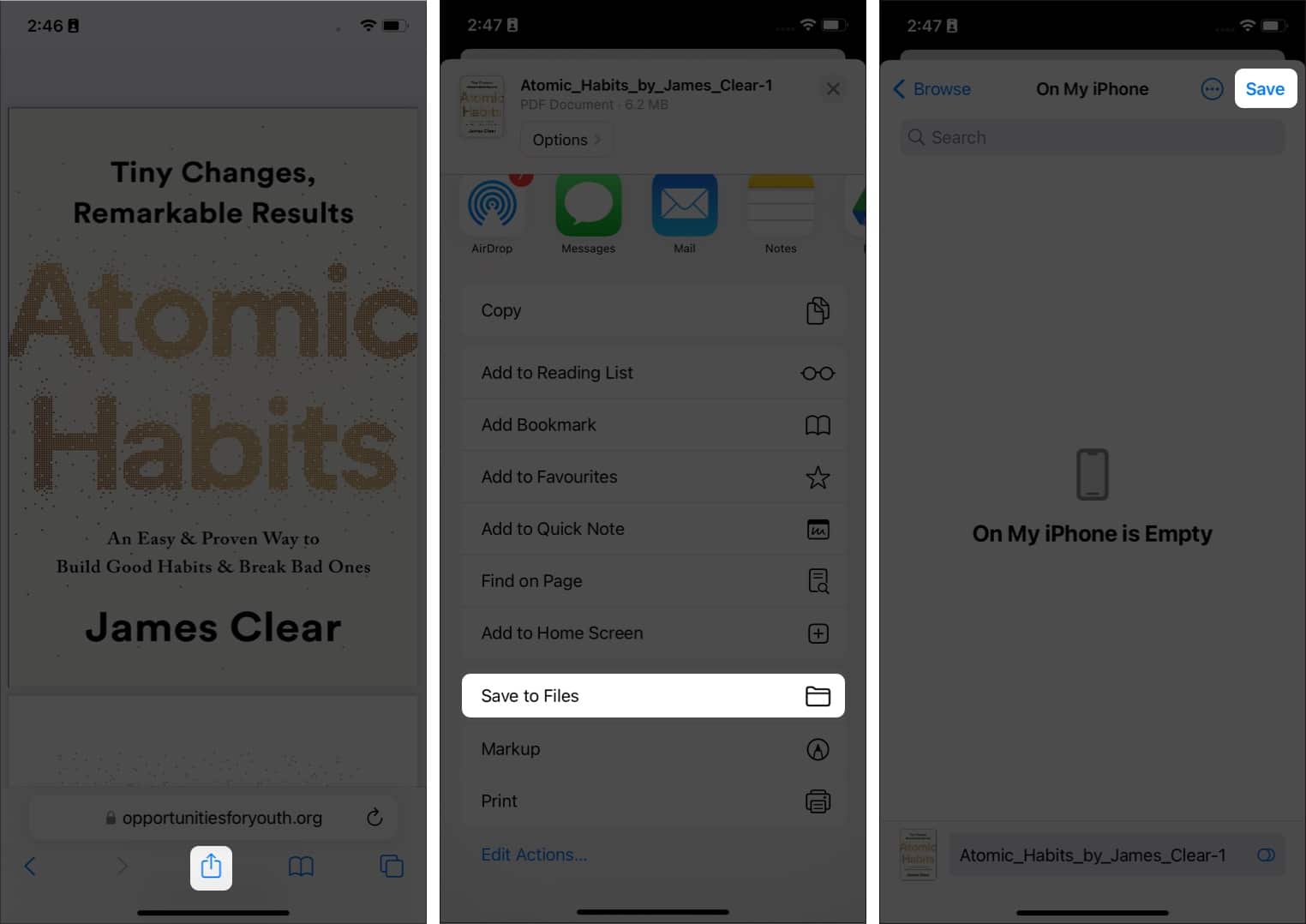 Save files on iphone Saving an image to Files app on an iPhone