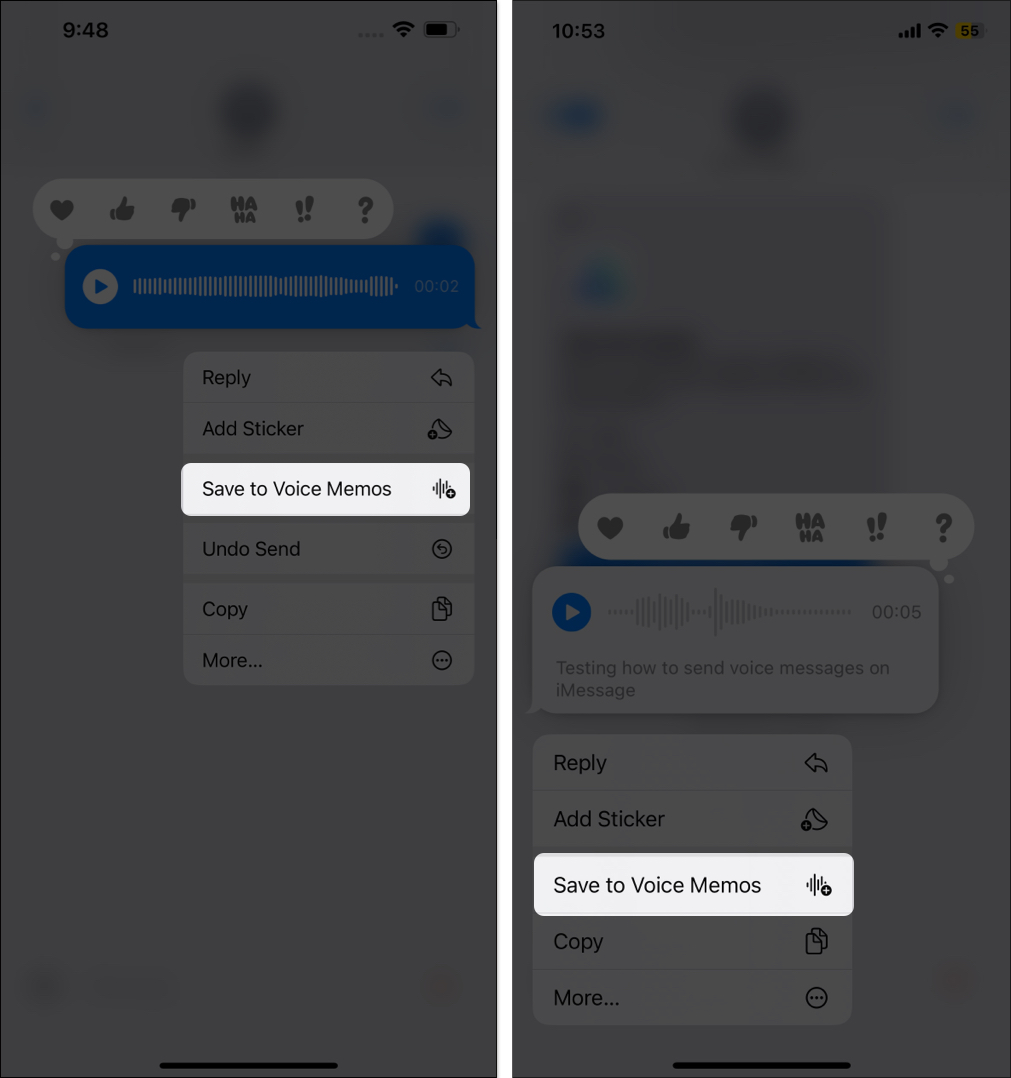 Save the sent or received audio message on iphone Save the sent or received audio message on iphone