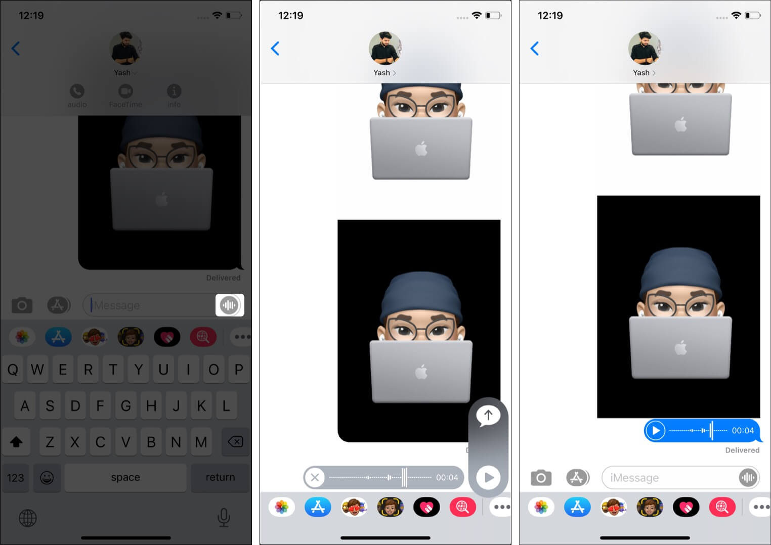 Send audio notes via iMessage