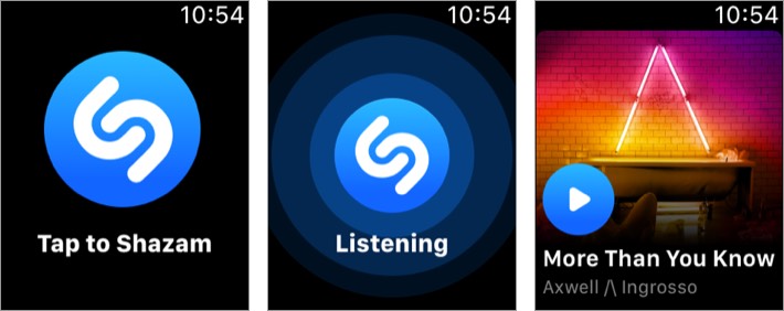 Shazam apple watch music app screenshot shazam apple watch music app screenshot