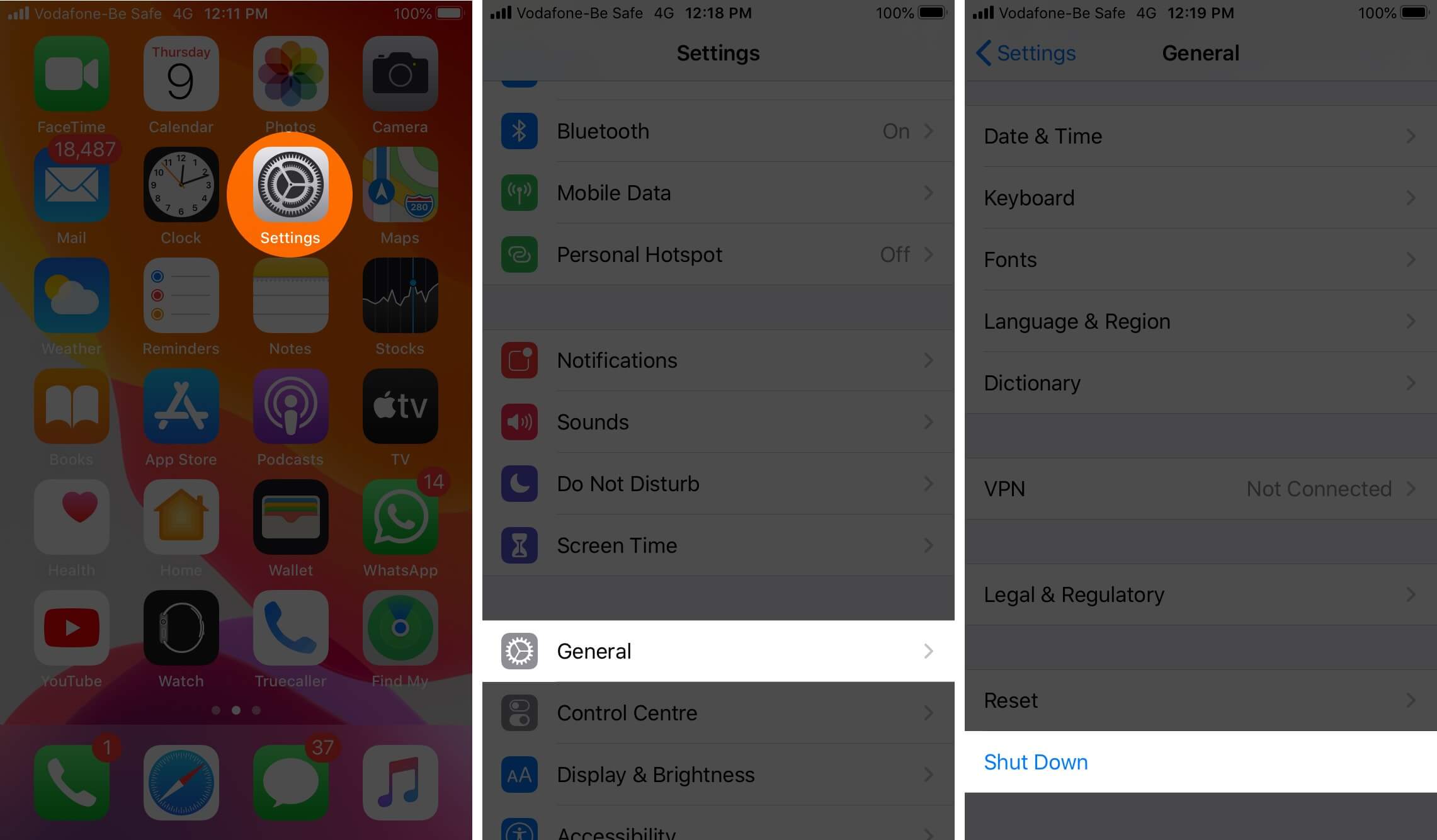 Shutdown iphone Shutdown iPhone