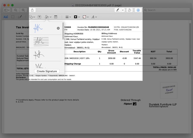 Sign documents in the mail on Mac