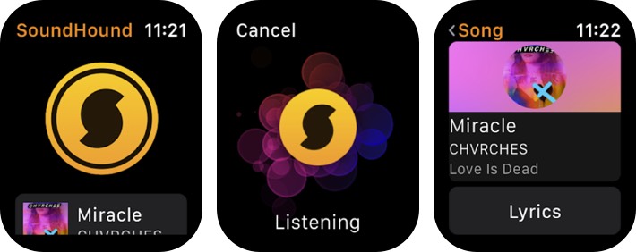 Soundhound apple watch music app screenshot soundhound apple watch music app screenshot