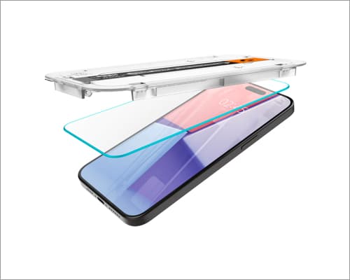 Spigen ez fit tempered glass Spigen EZ Fit iPhone 15 Pro Max Tempered Glass