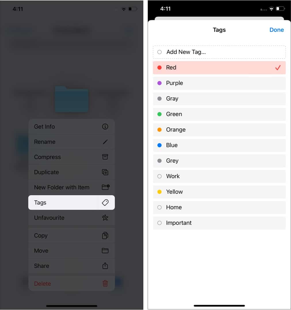 Tags in files app Steps to ad tags in Files app on an iPhone