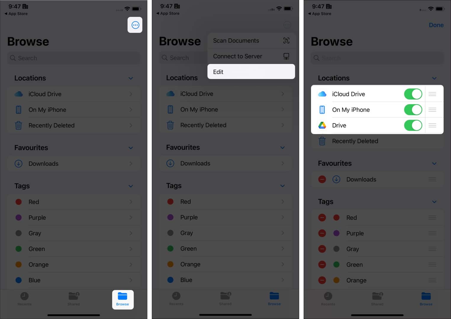 Third party apps in files Steps to add third party apps in Files on an iPhone