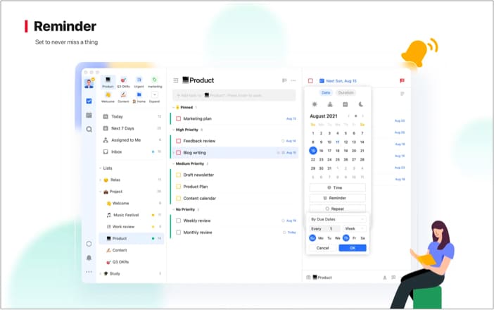 TickTick task management app for Mac