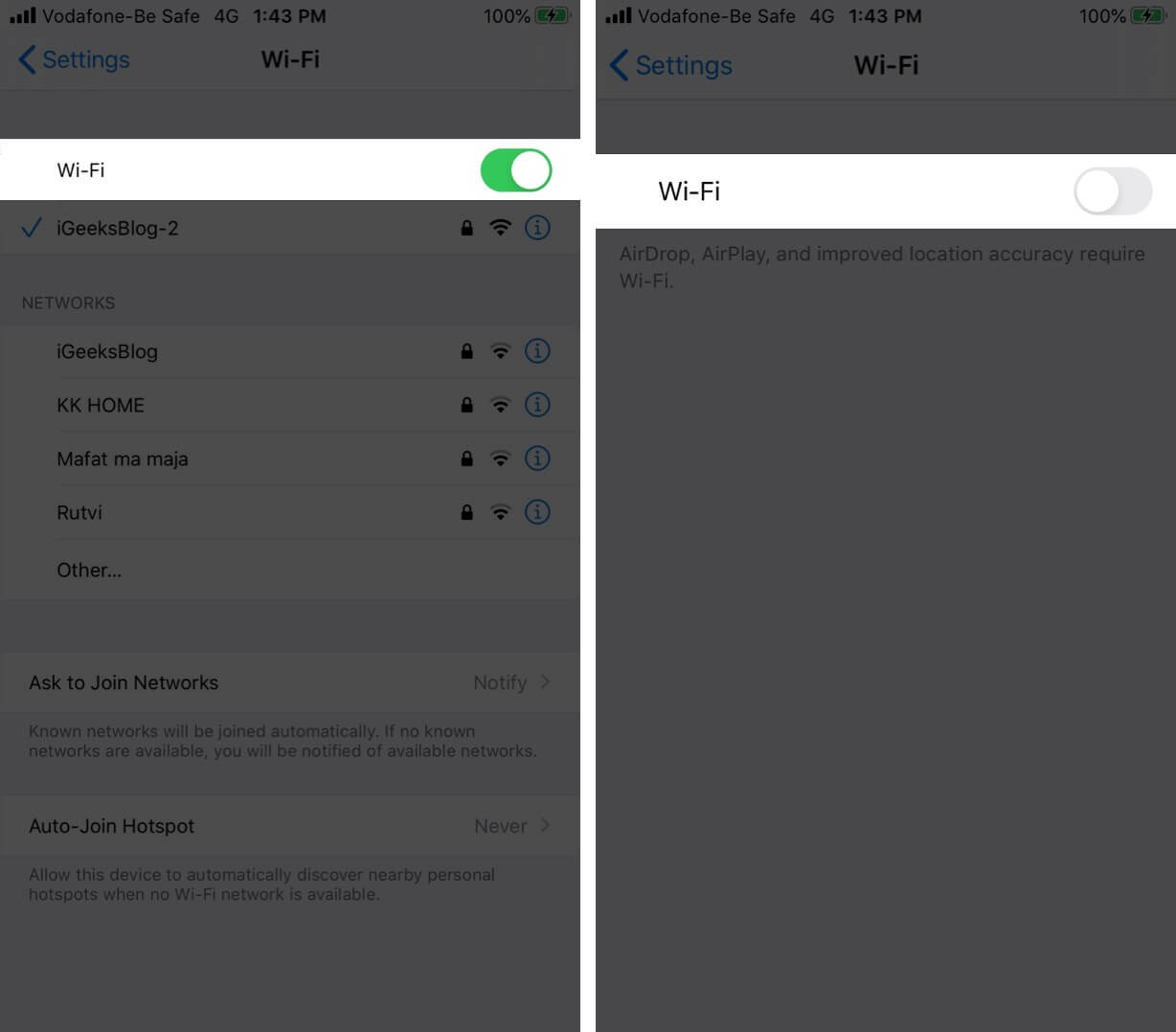 Turn off wi fi on iphone 3 Turn Off WI-Fi on iPhone