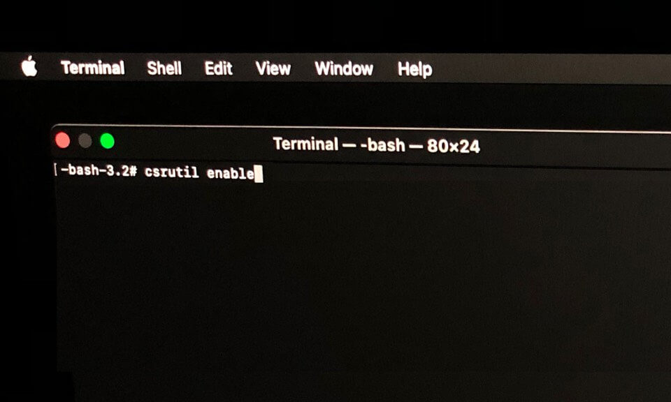Type csrutil enable command in terminal app on mac type csrutil enable command in terminal app on mac