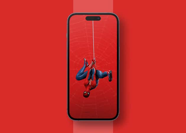 Upside down spiderman dynamic island iphone wallpaper in hd Upside Down SpiderMan Dynamic Island iPhone Wallpaper in HD